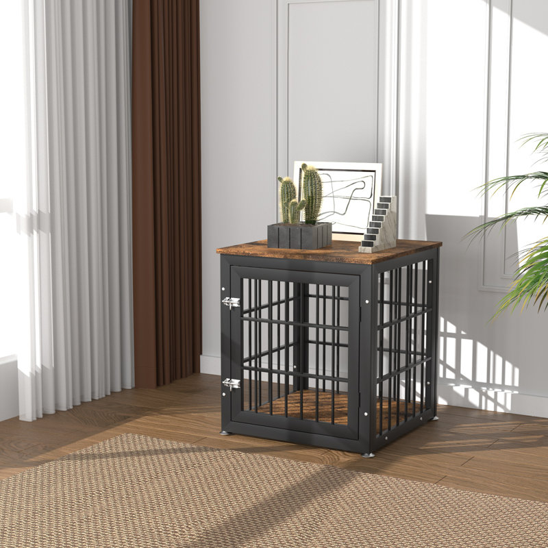 Tucker Murphy Pet™ Wood Dog Crate Furniture, Dog Kennel Double Doors